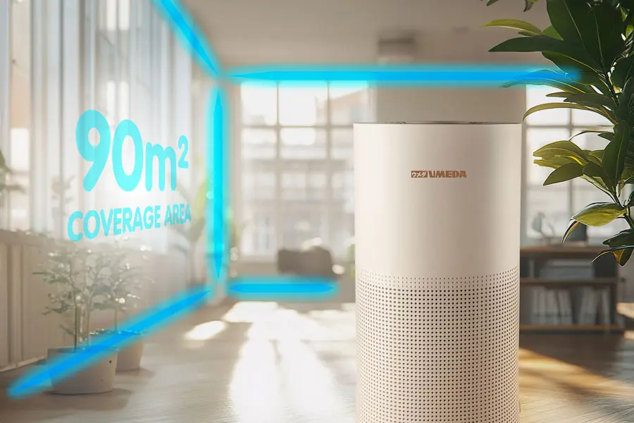 Mengeliminasi Mikroorganisme & Menghasilkan Ion Negatif.
Disertai dengan lampu UV-C yang dapat membunuh kuman.